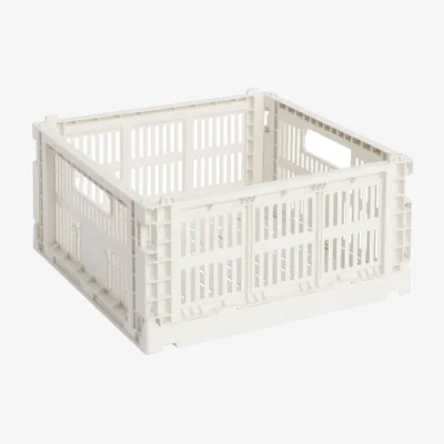 Made in Design Colour Crate Basket plastic material white Medium Square / 29.5 x 29.5 cm - Hay