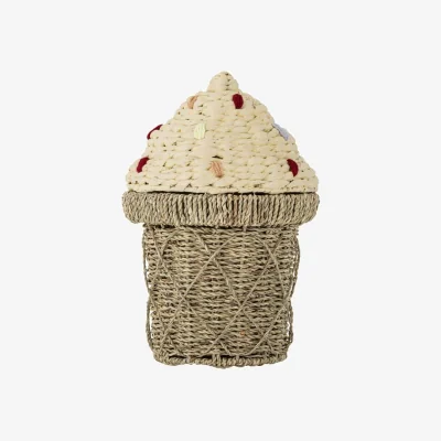 Made in Design Cillie Basket cane & fibres beige / Ø 28 x H 41 cm - Bloomingville