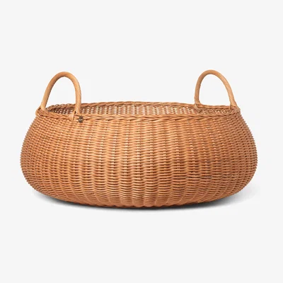 Made in Design Braided Basket - / Ø 60 x H 32 cm - Rattan by Ferm Living Natural wood