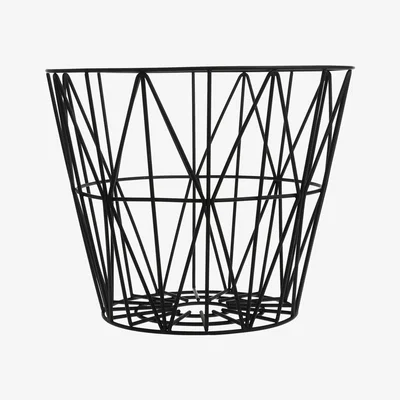 Made in Design Wire Medium Basket - Ø 50 x H 40 cm by Ferm Living Black