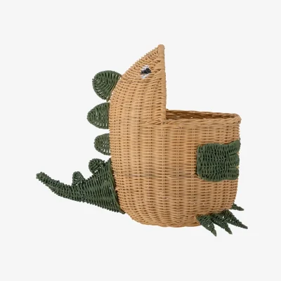 Made in Design Eddi Basket cane & fibres green / Ø 37 x H 48 cm - Bloomingville