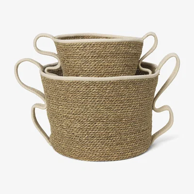 Made in Design Verso Basket cane & fibres beige / Set of 2 - Hand-woven - Ferm Living