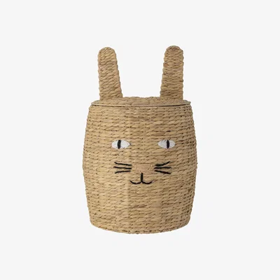Made in Design Nelle Basket - / With lid - Water hyacinth - Ø 42 x H 65 cm by Bloomingville Beige