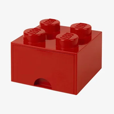 Made in Design Lego® Brick Box - / 4 studs - Stackable - 1 drawer by ROOM COPENHAGEN Red