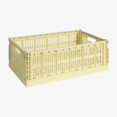 Made in Design Colour Crate Basket plastic material yellow Large / 34.5 x 53 cm - Recycled - Hay