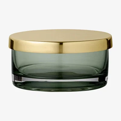 Made in Design Tota Small Box - / Cylinder - Ø 9 x H 4.5 cm by AYTM Green/Gold