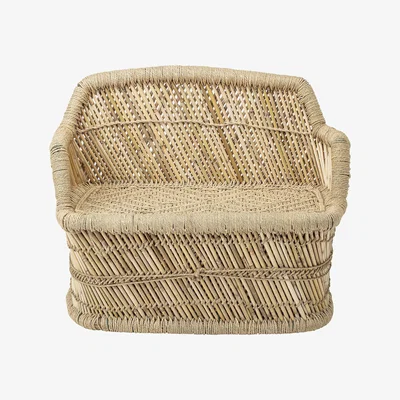 Made in Design Children's sofa - / Bamboo & hessian - L 61 cm by Bloomingville Beige/Natural wood