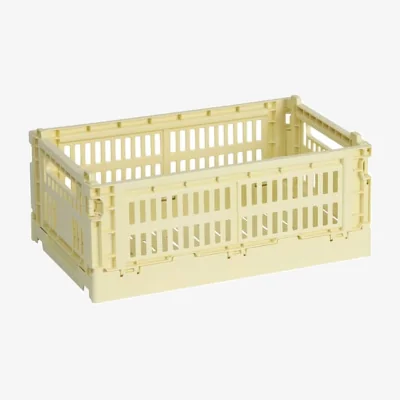 Made in Design Colour Crate Basket plastic material yellow Small / 17 x 26.5 cm - Recycled - Hay