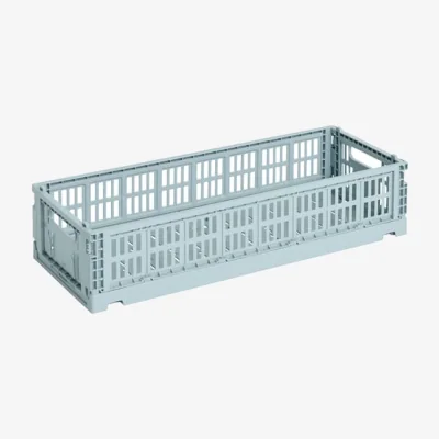 Made in Design Colour Crate MINI Basket plastic material blue Oblong / 13 cm x 34.5 cm - Hay