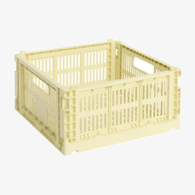 Made in Design Colour Crate Basket plastic material yellow Medium Square / 29.5 x 29.5 cm - Hay