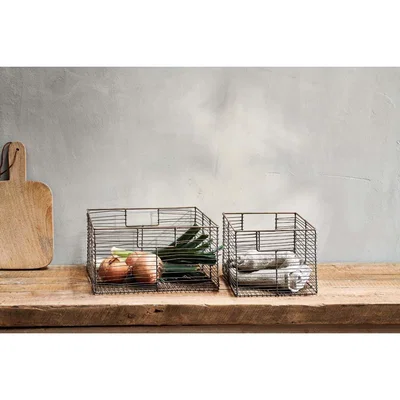 Nkuku Nkuku Inkollu Storage Basket | Kitchen Storage | Gold | Small