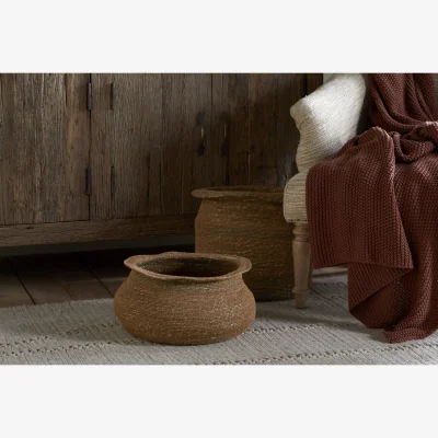 Nkuku nkuku Rana Short Basket | Storage | Natural/Moss