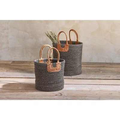 Nkuku Nkuku Indra Coil Basket | Storage & Baskets | Grey | Large 41 x 38 cm (Diameter)