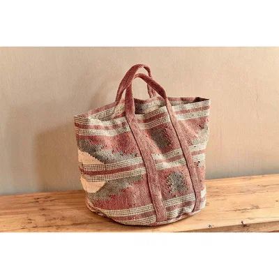 Nkuku Nkuku Supaul Kilim Basket | Storage & Baskets | Rust