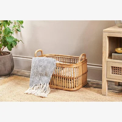 Nkuku Nkuku Rammi Rattan Laundry Basket | Storage & Hanging Accessories | Natural