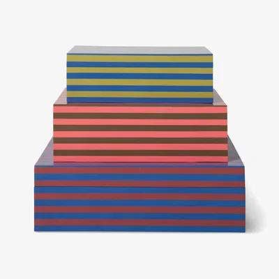 Nordic Nest HKliving Storage box with lid- 3 pieces Dusk