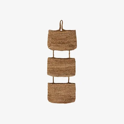 Nordic Nest House Doctor Ramla wall mounted storage basket 35x109 cm Natural