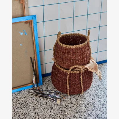 Nordic Nest House Doctor Rangi storage basket 2 pieces Brown