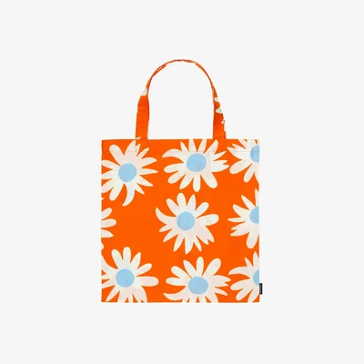 Nordic Nest Marimekko Rakastaa ei rakasta tote bag 44x43 cm Orange-Off-white-light blue