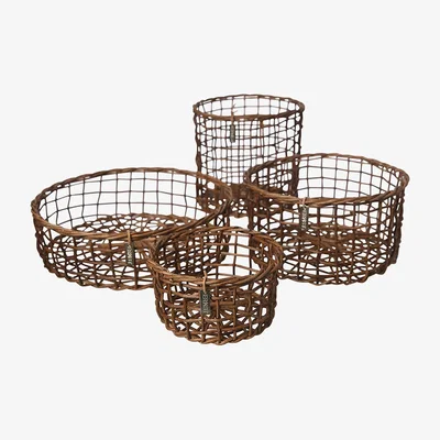 Nordic Nest Ernst basket bamboo 4-pack Dark brown