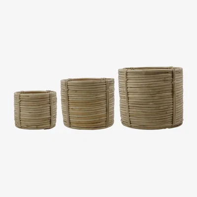 Nordic Nest House Doctor Linder baskets 3 pieces Nature