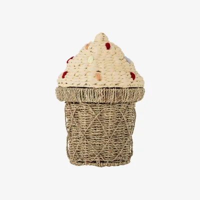Nordic Nest Bloomingville Cillie basket with lid 28x41 cm Natural
