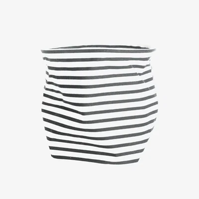 Nordic Nest Stripes storage basket black-white