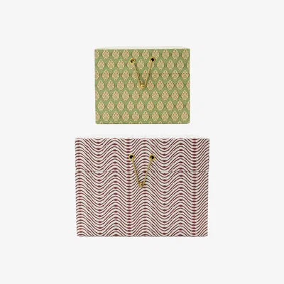 Nordic Nest House Doctor Keep storage boxes red-khaki 2 parts