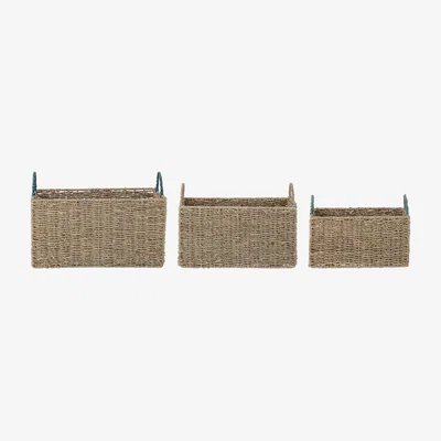 Nordic Nest Bloomingville Fenter basket set of three Natural-green