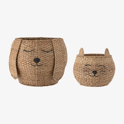 Nordic Nest Bloomingville Milus basket set om 2 Brown