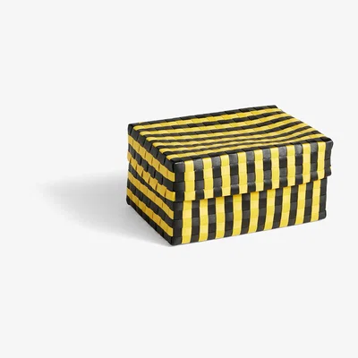 Nordic Nest HAY Maxim Stripe Box storage box S 21x30 cm Yellow-black