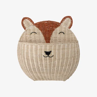Nordic Nest Bloomingville Gerti wall basket with lid 44x47x13 cm Fox