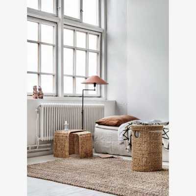 Nordic Nest Dixie Lily laundry basket round 2-piece set Natural