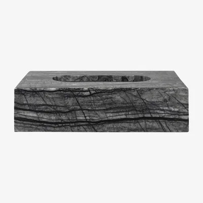 Nordic Nest Mette Ditmer Marble tissue box 14x25.5 cm Black-Grey