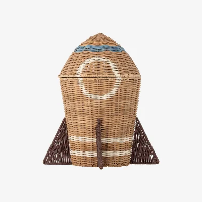 Nordic Nest Bloomingville Space rattan basket with lid 31x35 cm Natural