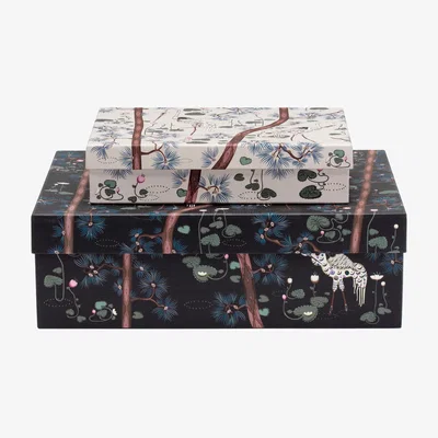 Nordic Nest Iittala Taika storage box 15th anniversary 2 piece Black-white