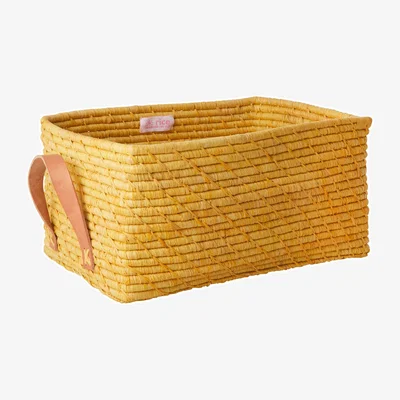 Nordic Nest RICE Rice raffia storage box 24x34 cm Yellow