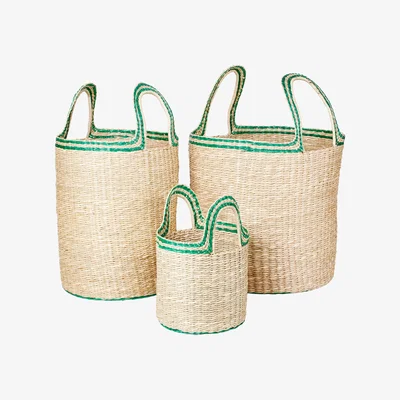 Nordic Nest Broste Copenhagen Lykke storage box 3 pieces Natural-green