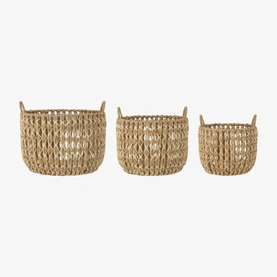 Nordic Nest Bloomingville Kristel storage box 3 pieces Water hyacinth