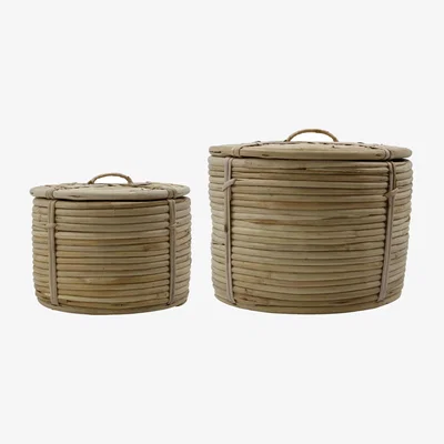 Nordic Nest House Doctor House doctor basket with lid 2 parts Nature
