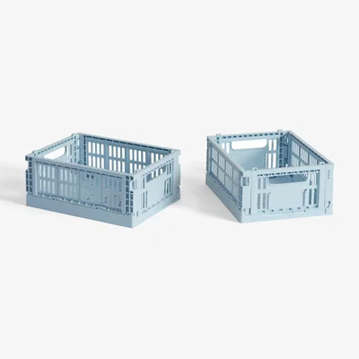 Nordic Nest HAY HAY Colour Crate Mini 2-pack 13x17 cm Soft blue