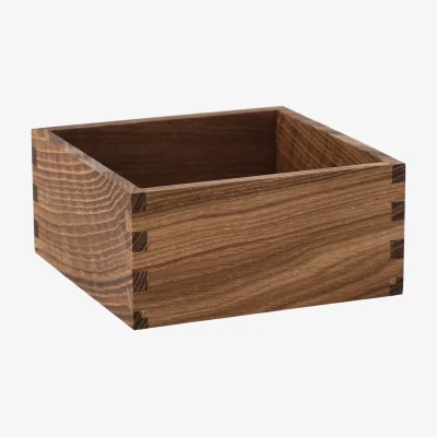 Nordic Nest Scandi Living Carve storage box 15 cm Dark stained oak