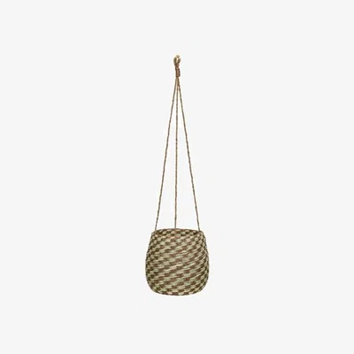 Nordic Nest Hübsch Basket Faye Checky 20 cm Nature