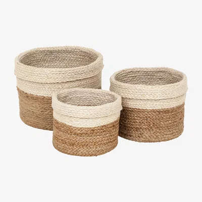 Nordic Nest Plaited storage box 3-pack Nature-white