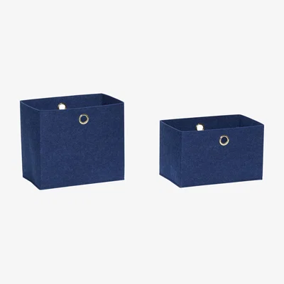 Nordic Nest Hübsch Felt basket 2-pack Blue
