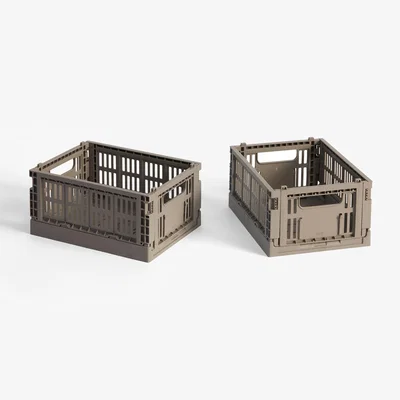 Nordic Nest HAY HAY Colour Crate Mini 2-pack 13x17 cm Warm grey