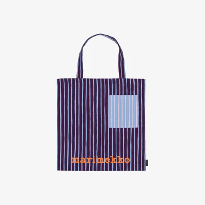 Nordic Nest Marimekko Piccolo fabric bag Purple with pocket 43x44