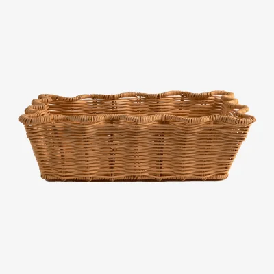 Nordic Nest Pick a Poppy Scallop Rattan basket Natural 20x30 cm