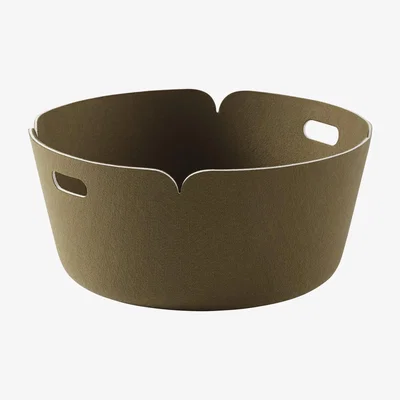 Nordic Nest Muuto Restore storage basket round Brown Green