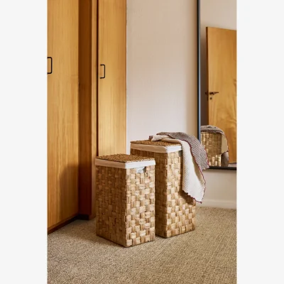 Nordic Nest Dixie Lily rectangular laundry basket 2 pieces Natural